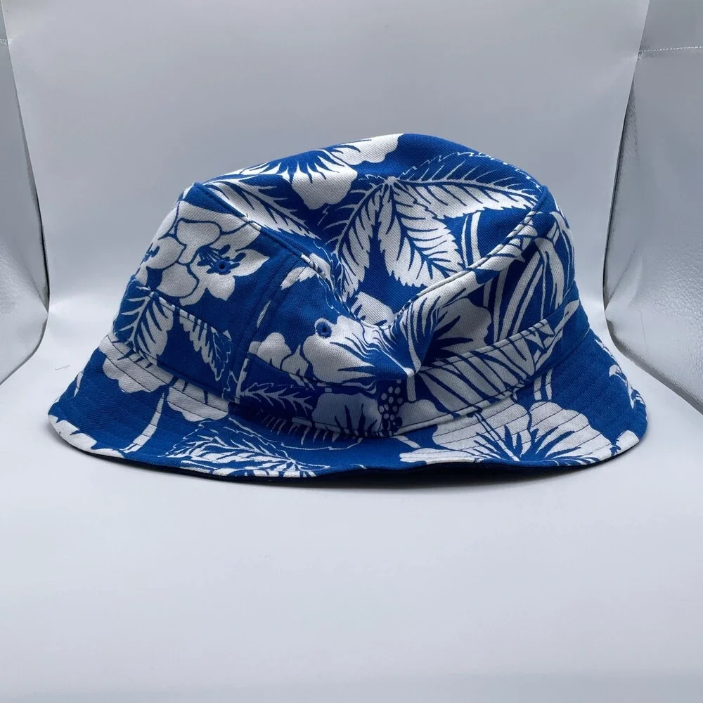 NEW Polo Ralph Lauren‎ Floral Terry Bucket Hat Size L/XL Cotton Blue White Pony